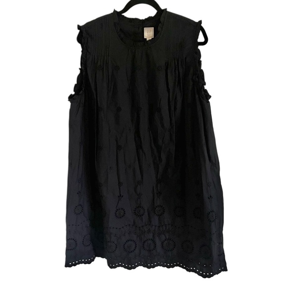Gap x Doen DÔEN Black Eyelet Mini Dress NWT XL - Picture 1 of 10